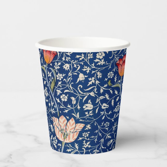 Vasos De Papel William Morris Medway Blue Floral (Anverso)