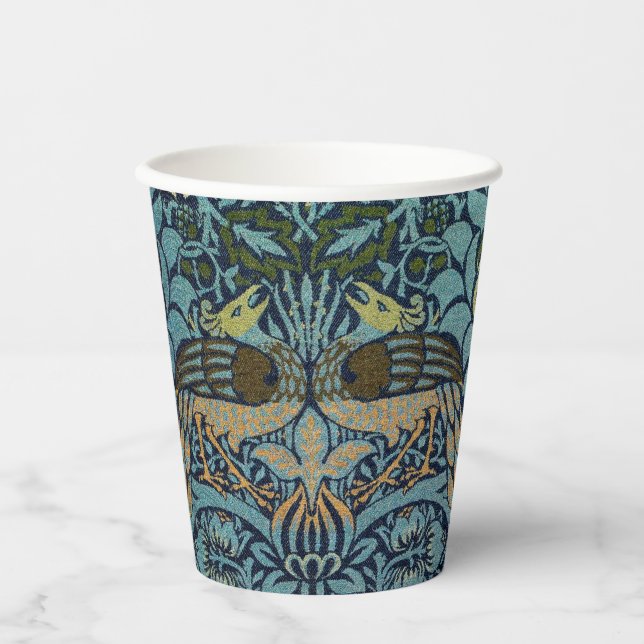 Vasos De Papel William Morris Peacock and Dragon Woven Design (Anverso)