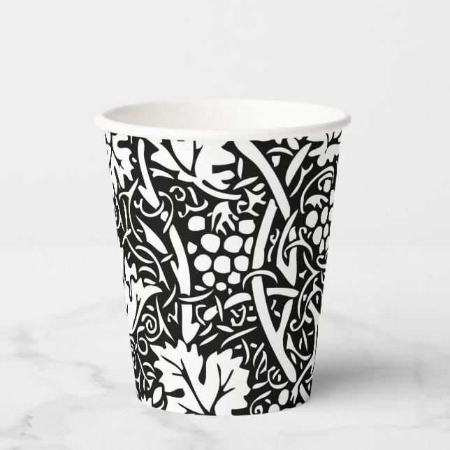 Vasos De Papel William Morris Vino blanco negro de uva (Anverso)