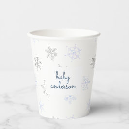 Vasos De Papel Winder Wonderland Snowflake Baby Shower