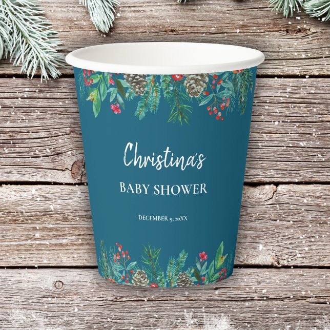 Vasos De Papel Winter Blue Baby Shower (Subido por el creador)