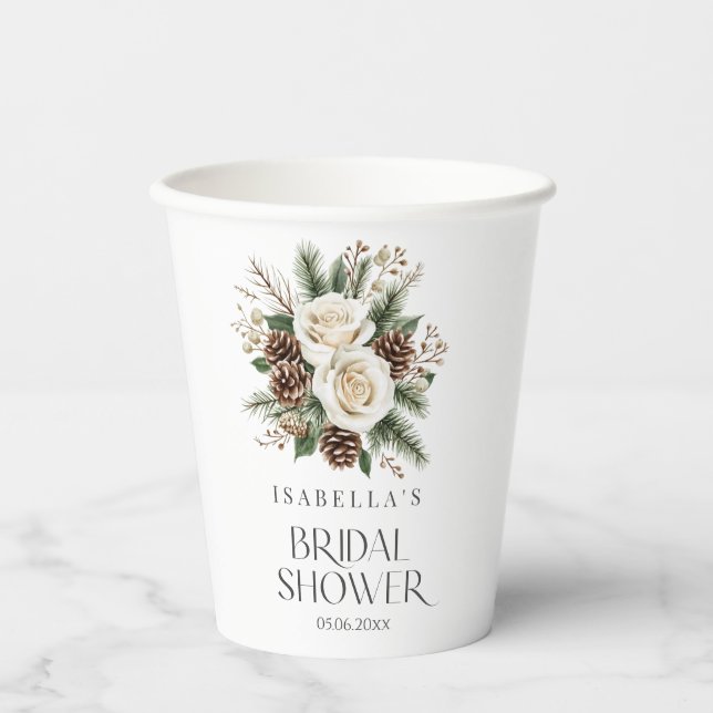 Vasos De Papel Winter Bridal Shower (Anverso)