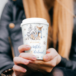 Vasos De Papel Winter Deer Snowflakes Cumpleaños de ONEderland