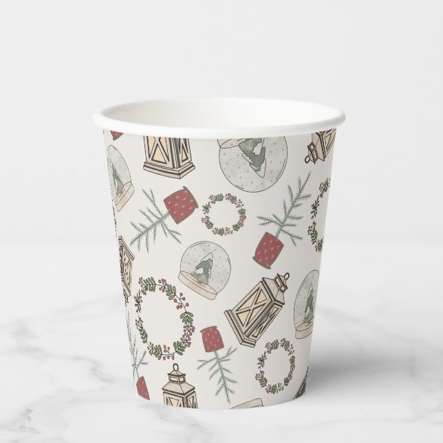 Vasos De Papel Winter Farmhouse (Anverso)