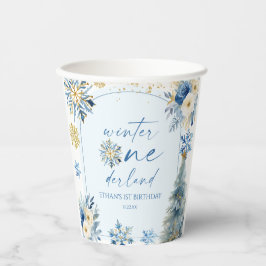 Vasos De Papel Winter Onederland Snowflake Primer Fiesta de cumpl