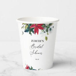 Vasos De Papel Winter Poinsettia Bridal Shower