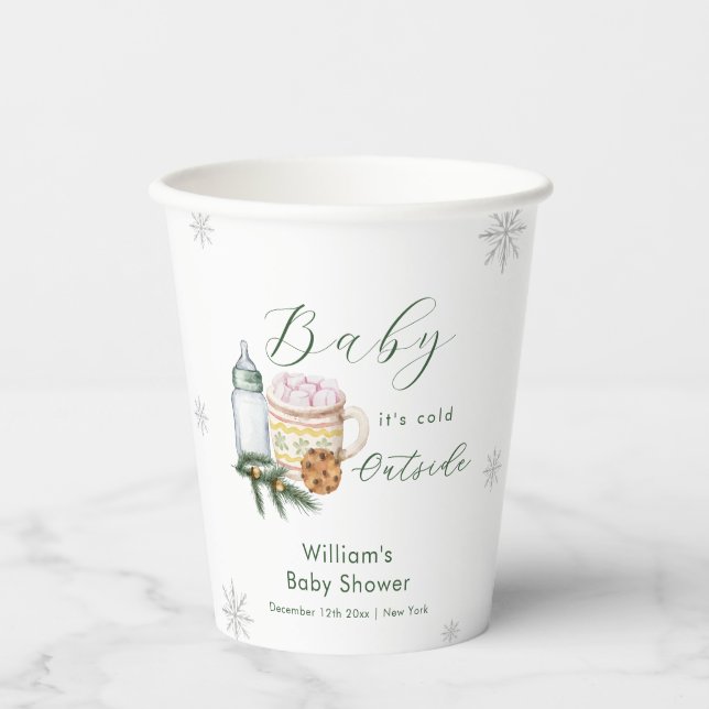Vasos De Papel Winter Snowflake S'more Cookie Baby Shower  (Anverso)
