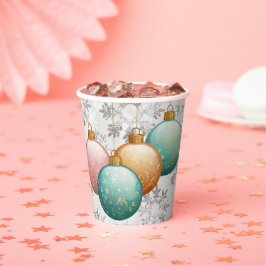 Vasos De Papel Winter Snowflakes Balls Ornaments Baby Shower
