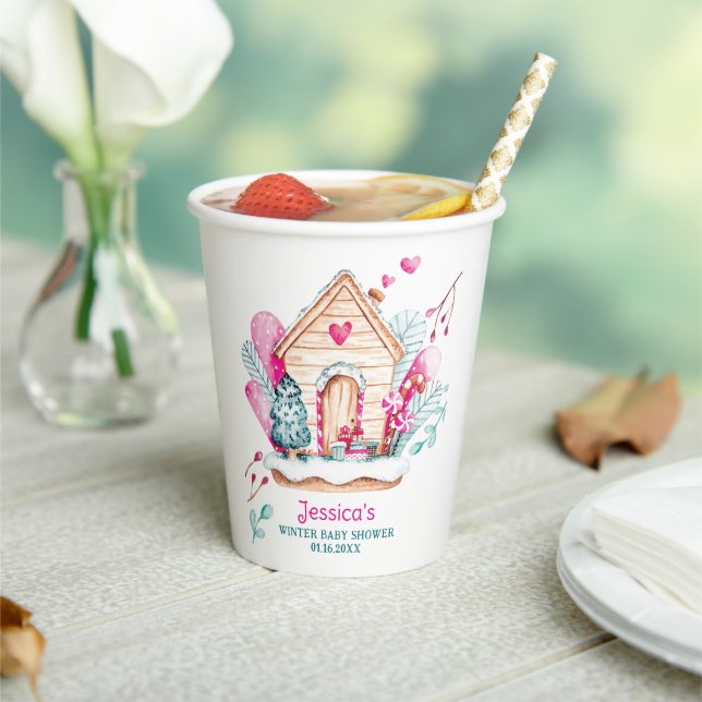 Vasos De Papel Winter Wonderland Baby Shower (in situ)