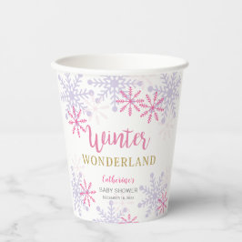 Vasos De Papel Winter Wonderland Baby Shower Cute Copos de Nieve 