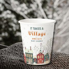 Vasos De Papel Winter Wonderland Baby Shower Snowy Village