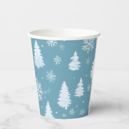 Vasos De Papel Winter Wonderland Snowflakes & Tree Paper cup