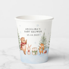 Vasos De Papel Winter Woodland Animals Baby Shower
