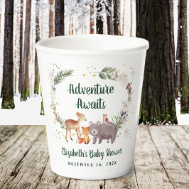 Vasos De Papel Winter Woodland Animals Baby Shower