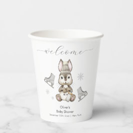 Vasos De Papel Winter Woodland Bunny Ice Skate Baby Shower