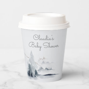 Vasos De Papel Winter Woodland Forest Baby Shower estilo moderno