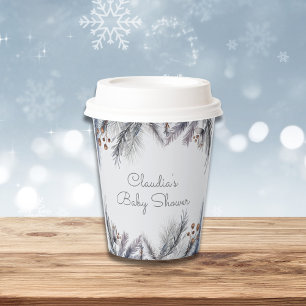 Vasos De Papel Winter Woodland Forest Baby Shower estilo moderno