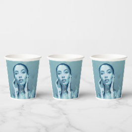 Vasos De Papel "Woman in Blue"