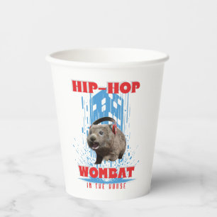Vasos De Papel Wombat de Hip Hop Música Divertida Animal