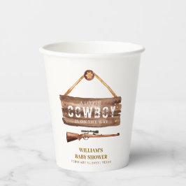 Vasos De Papel Wooden rústico Wild West Cowboy Gun Baby Shower