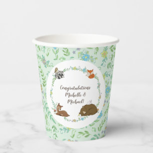 Vasos De Papel Woodland Animal Baby Shower