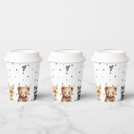 Vasos De Papel Woodland Animals Baby Shower moderno