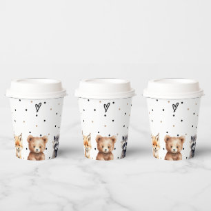Vasos De Papel Woodland Animals Baby Shower moderno