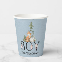 Vasos De Papel Woodland Animals Boy Baby Shower