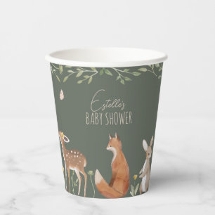 Vasos De Papel Woodland Animals Forest Friends Baby Shower