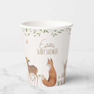 Vasos De Papel Woodland Animals Forest Friends Baby Shower