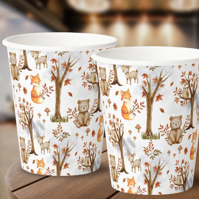 Vasos De Papel Woodland Animals Forest Friends Pattern (Subido por el creador)