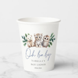 Vasos De Papel Woodland Animals Oh Baby Winter Baby Shower