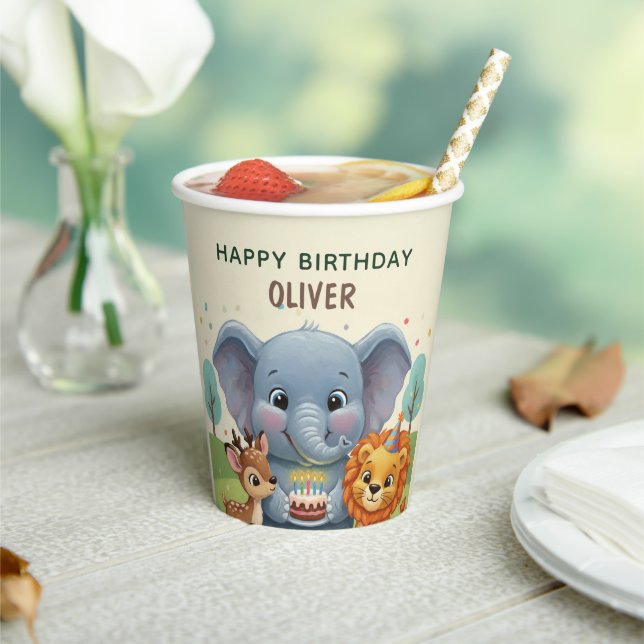 Vasos De Papel Woodland Animals Storybook Birthday (in situ)