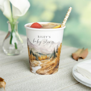 Vasos De Papel Woodland Baby Shower Paper Cup Rustic Forest Boy
