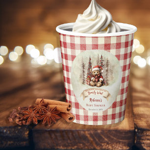 Vasos De Papel Woodland Bear Bearly Wait Holiday Boy Baby Shower