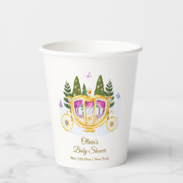 Vasos De Papel Woodland Fairytale Princess Carriage Baby Shower