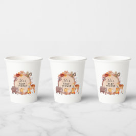 Vasos De Papel Woodland Fall Autumn Baby Shower