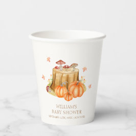 Vasos De Papel Woodland Fall Pumpkin Mushroom Baby Shower