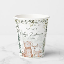Vasos De Papel Woodland Forest Animals Baby Shower
