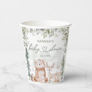 Vasos De Papel Woodland Forest Animals Baby Shower