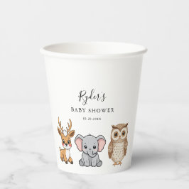 Vasos De Papel Woodland Forest Animals Baby Shower