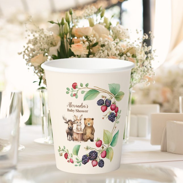 Vasos De Papel Woodland Forest Animals Baby Shower (Subido por el creador)
