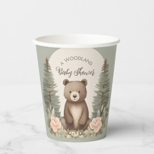 Vasos De Papel Woodland Forest Bear (Anverso)
