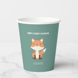Vasos De Papel Woodland Fox Forest Baby Shower Personalizado
