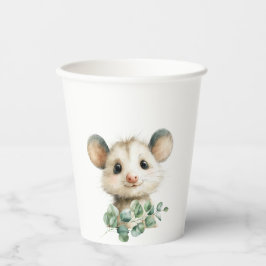 Vasos De Papel Woodland Opossum Baby Shower • Neutral