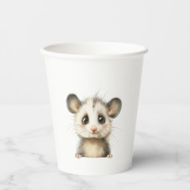 Vasos De Papel Woodland Opossum Baby Shower • Neutral