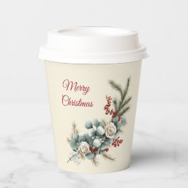 Vasos De Papel Woodland Pine & Cranberry Christmas Paper cup