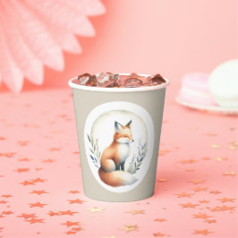 Vasos De Papel Woodland Whisper- Fox Illustration 