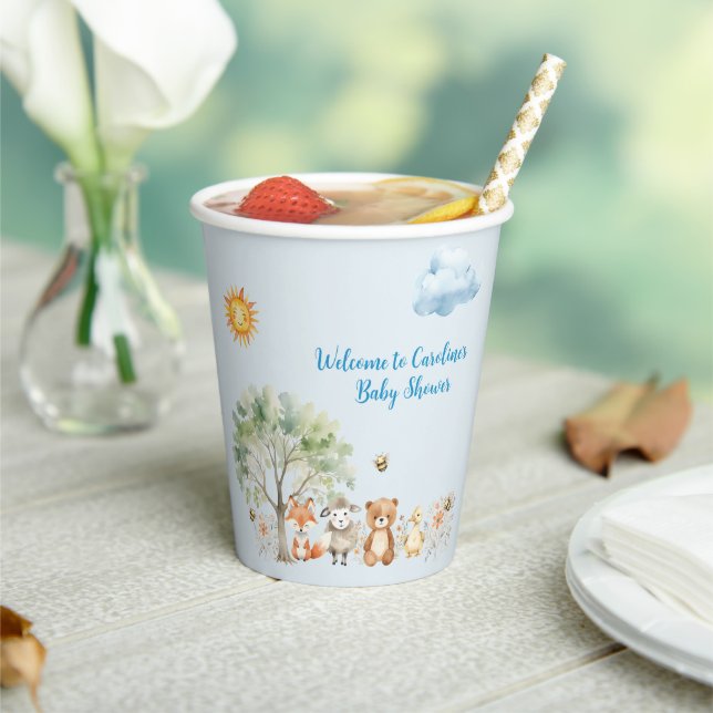 Vasos De Papel Woodland Wildlife Animales Baby Shower Paper cup (in situ)