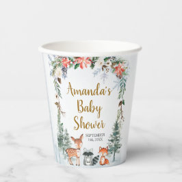 Vasos De Papel Woodland Winter Animal Forest Baby Shower